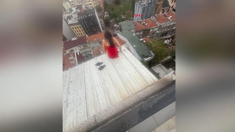 Son kare Şişlide çatıdan düşen Kazakistanlı kadının ölmeden önceki son görüntüsü ortaya çıktı
