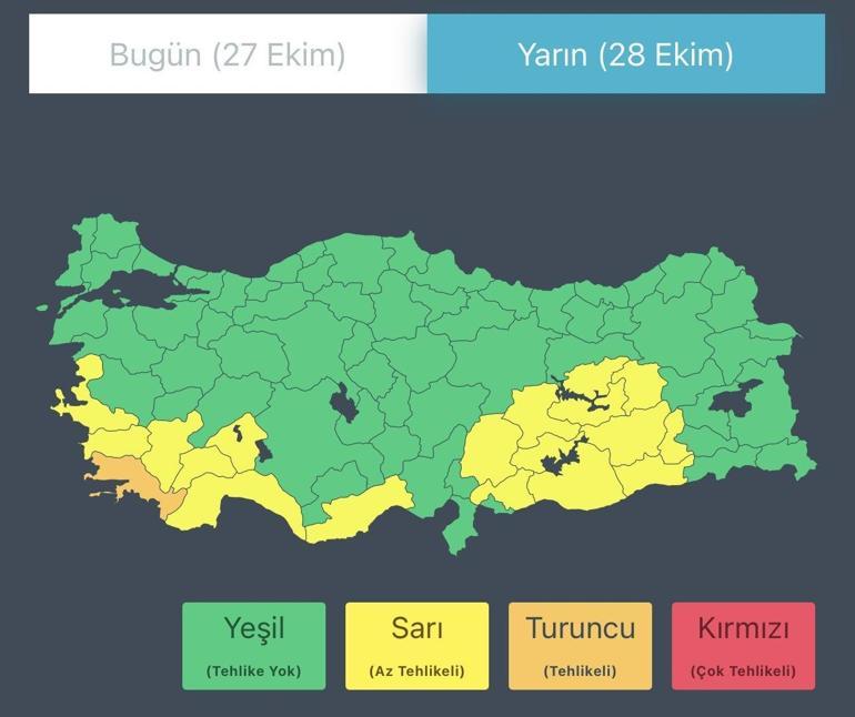 Kuvvetli yağış ve fırtına geliyor Muğla için turuncu, 18 il için sarı kodlu uyarı