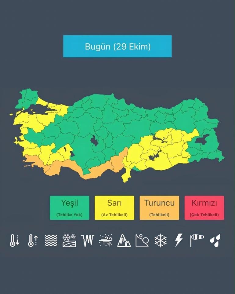 Bakan Çiftçiden 29 Ekim uyarısı 4 ilde turuncu alarm