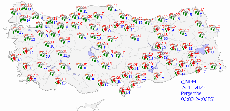 29 EKİM HAVA DURUMU İSTANBUL, İZMİR, ANKARA | Bugün Hava Nasıl Olacak Hangi İllerde Kuvvetli Sağanak Bekleniyor
