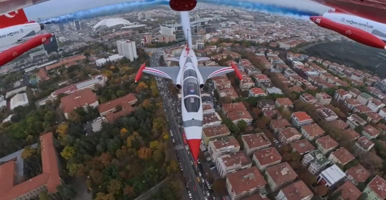 Türk Yıldızlarının kokpitinden Ankaradaki selamlama uçuşu